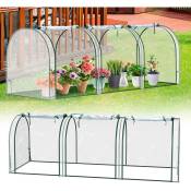 SWANEW Mini serre de jardin serre à tomates fenêtres zip enroulables,transparent,207x90x90cm