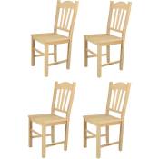T M C S - Tommychairs - Set 4 chaises silvana pour cuisine, bar et salle à manger, robuste structure en bois de hêtre poli, non traité, 100% naturel