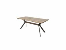 Table 160 cm couleur chêne clair industrielle thibaut
