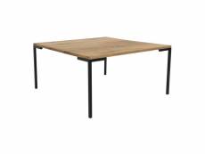 Table basse carrée en bois et métal 90x90cm fifo