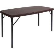 Table d'extérieur pliable, noir, 152 x 84 x h74 cm - Dmora
