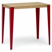 Table Mange debout Lunds 60X100x110cm Rouge-Naturel. Box Furniture Beige