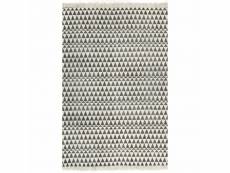 Tapis kilim coton 160 x 230 cm avec motif noir/blanc
