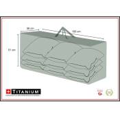 Titanium - Housse de protection pour coussins 100 x 56 x 51 cm - Noir