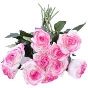 Tlily - 10 Pcs Latex Real Toucher DÉCor Fleurs Artificielles Fleurs En Soie Floral Bouquet De Mariage Fleurs