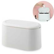 Tuserxln - Poubelle de table avec couvercle, mini poubelle, poubelle de table, poubelle cosmétique de salle de bain, poubelle de table pour toilette