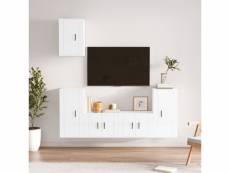 Vidaxl ensemble de meubles tv 5 pcs blanc brillant bois d'ingénierie VIDAXL