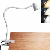5 cm, lampe à clip led de protection des yeux de chambre à coucher blanche, mini lampe de bureau usb, lampe de lecture à clip réglable à 360 degrés