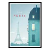 Affiche 50x70 cm et cadre noir - Visit Paris - Henry