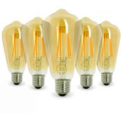 Arum Lighting - Lot de 5 ampoules led E27 7W ST64 2700K Type Edison Température de Couleur: Blanc chaud 2200K