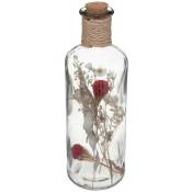 Atmosphera - Fleurs séchées en bouteille H28 cm créateur d'intérieur - Rouge