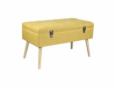 Banc coffre valise, polyester, jaune, 78 x 40 x 46