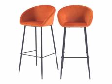 Chaise de bar marquise orange corail h75cm (lot de