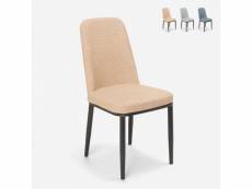 Chaise de cuisine bar restaurant design en tissu et métal effet bois davos dark AHD Amazing Home Design