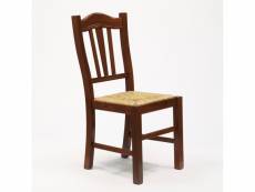 Chaise en bois avec assise en paille pour salon et