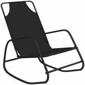 Chaise longue à bascule Noir Acier et textilène Vidaxl
