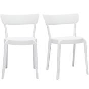 Chaises design blanches empilables intérieur - extérieur