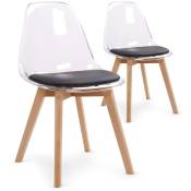 Cotecosy - Lot de 2 chaises scandinaves Bovary Plexi