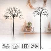 ECD Germany Arbre à LED 100 cm, 240 LED Blanc Chaud, pour Intérieur&Extérieur, IP44 Étanche, Arbre Lumineux Décoratif, Branches Lumineuses,