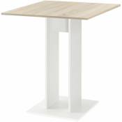Helloshop26 - Table à manger de forme carrée table design pour salle à manger cuisine salon panneau de particules mélaminé 65 x 65 x 78 cm effet