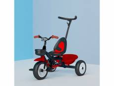 Hombuy® tricycle enfant - vélo enfant dès 18 mois - canne parentale amovible rouge et noir