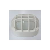 Hublot extérieur ovale 254x187mm grille blanc diffuseur