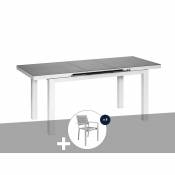 Jardiline Table et chaise de jardin en aluminium gris