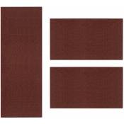 Karat - Descente de lit Ponto Rouge 1 tapis 67 x 330 cm + 2 tapis 67 x 130 cm - Rouge