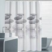 Lablanc - Rideau de douche 200x200 textile galet gris