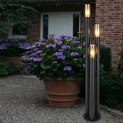 Lampadaire éclairage de chemin extérieur lampe d'extérieur inox lampe de jardin noir, cuivre fumé, 3 flammes E27, DxH 28 x 170 cm
