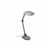 Lampe de bureau en plastique noir / base anthracite et pince de table avec lampe à économie d'énergie
