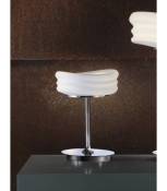 Lampe de Table Mediterraneo 2 Ampoules GU10 Small, chrome poli/verre blanc dépoli