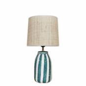 Lampe de table Palmaria Small / H 48 cm - Céramique & rabane - Maison Sarah Lavoine bleu en céramique