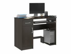 London - bureau moderne informatique d'ordinateur 90x50x73 - support clavier niche ordinateur pc tiroir - mobilier travail/office - wenge
