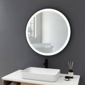 Meykoers Miroir lumineux de salle de bain Rond 70cm avec interrupteur tactile, Gradable éclairage - Blanc chaud/Neutre/Blanc froide