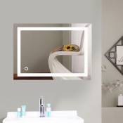 Miroir Mural avec Éclairage led Interrupteur Tactile Miroir Lumineux pour Salle de Bain 50*70 cm - Skecten