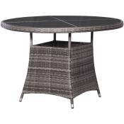 Nova - Table de jardin gris 110x74 cm dans Polyrattan avec plancher rond diverses couleurs couleur : Gris