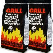 Paquet de briquettes pour barbecue Sac de charbon de bois BBQ Grill - Quantité au choix 6 à 21kg 6 kg