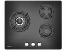 Plaque de cuisson 3 feux SABA TGV60N3F/C coloris noir