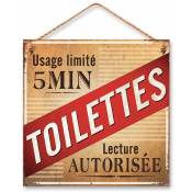 Plaque métal à suspendre Toilettes Usage Limité 20 cm