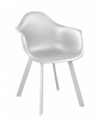 Proloisirs Lot de 4 fauteuils Design Coque Jato - Alu/résine