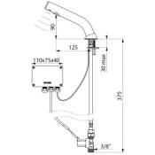 Robinet Binoptic lavabo M3/8 sur secteur 230/12 V + transformateur - DELABIE