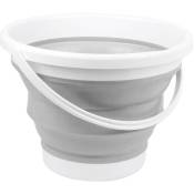 Seau pliant dextérieur plastique, silicone 19973 bucket 10L - blanc, gris - APA