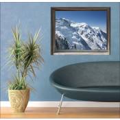 Sticker Fenêtre 3D Neige Montagne Ciel Bleu 60x75cm