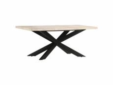 Table à dîner 180x90x76 cm bois de manguier massif blanchi