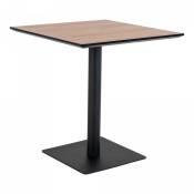 Table à manger carrée en bois et métal 70cm