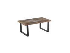 Table basse bois naturel-métal - westlong - l 110 x l 60 x h 45 cm - neuf