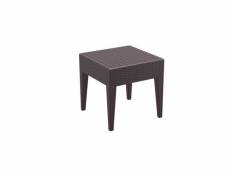 Table basse de jardin carré étanche en plastique marron 45x45x45 cm mdj10027