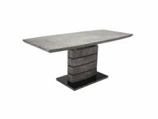 Table de repas extensible 140-180 cm décor béton gris - leandre