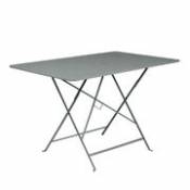 Table pliante Bistro / 117 x 77 cm - 6 personnes - Trou parasol - Fermob gris en métal